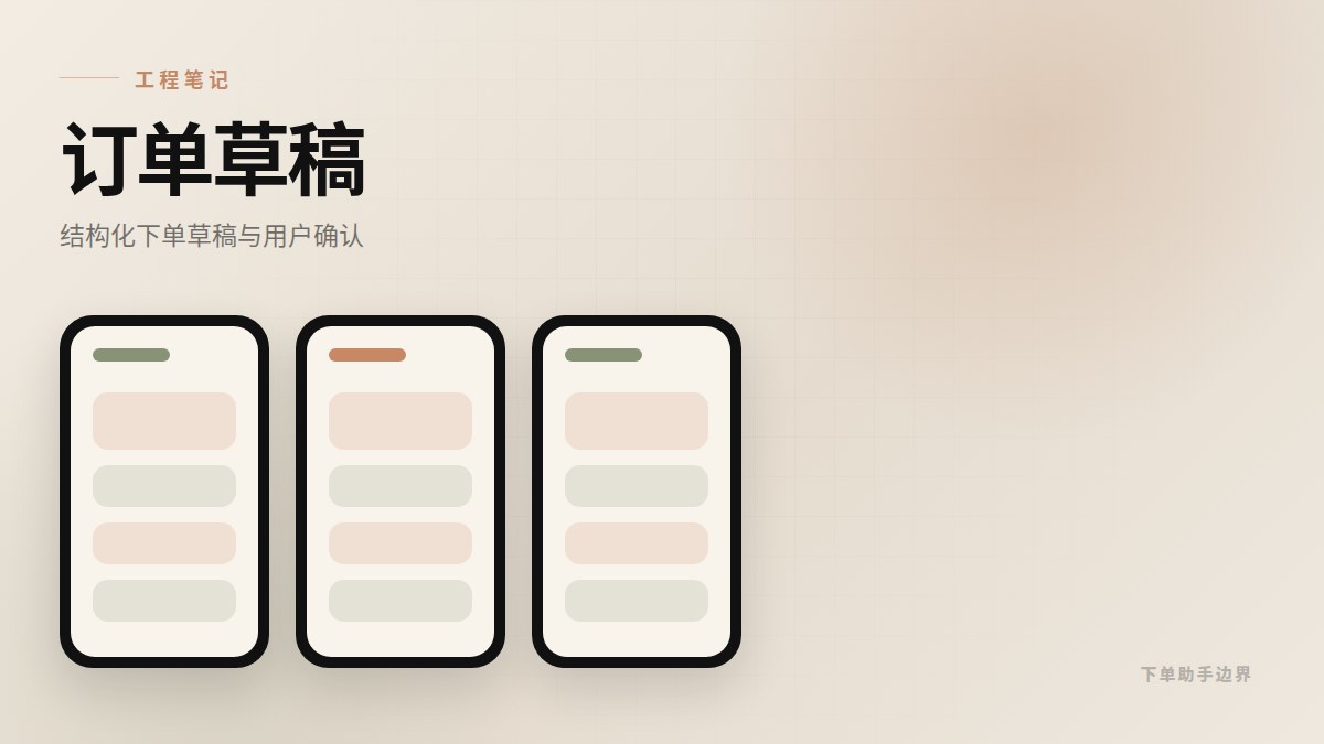 AI 下单助手为什么先做草稿，而不是自动下单笔记封面图